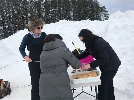 Preparing a Yummy S'mores treat during Spring Valley Winterfest