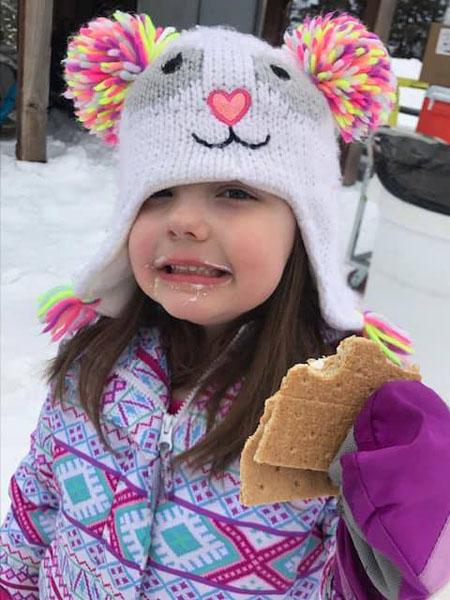 Enjoying Some S'mores after some fun in the snow