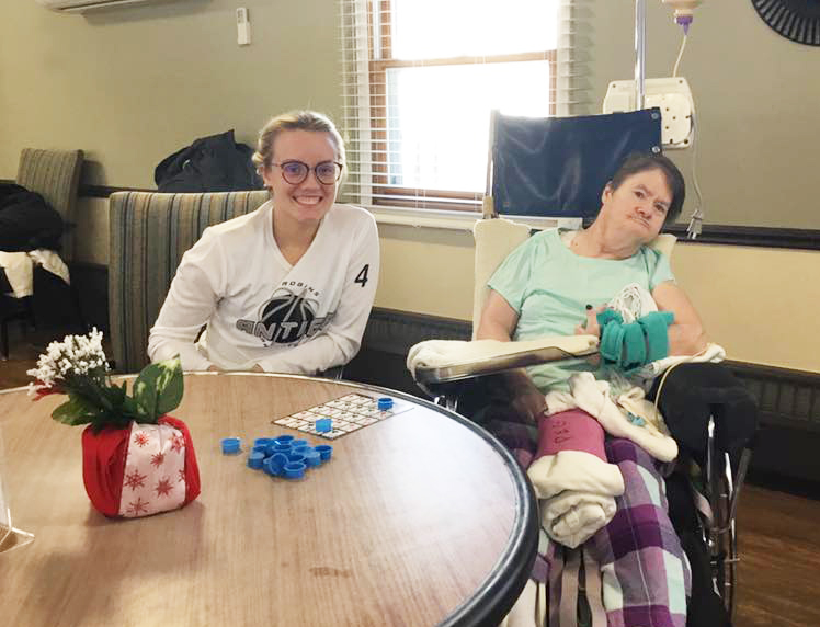 Antigo Girls Basketball Team plays games with The Bay at Eastview residents 4